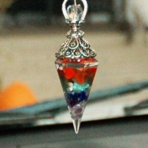 Rear-view Mirror Pendant with Carabiner Clip on a Handmade 14" Black Hemp - Picture 2 of 8